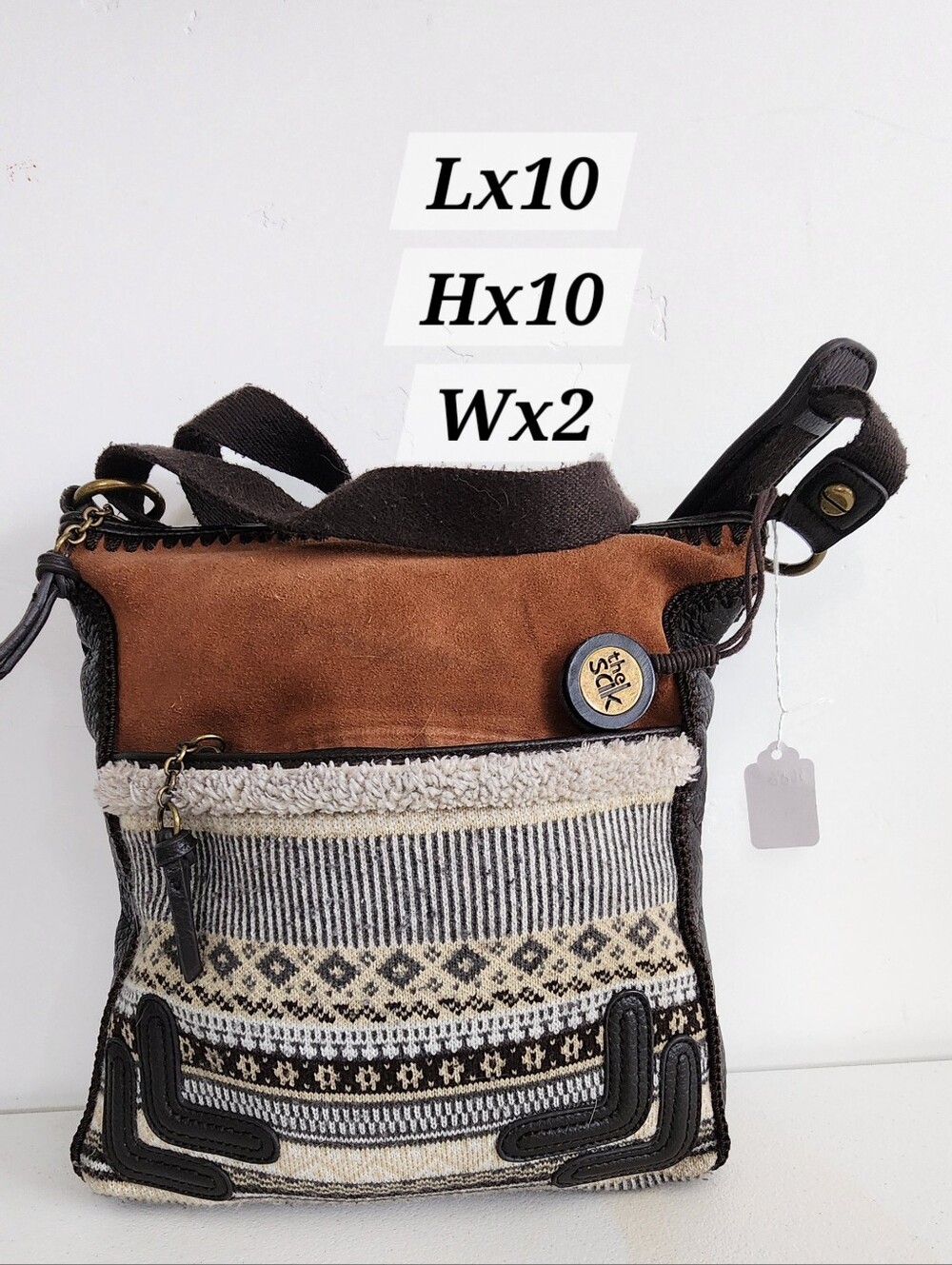 The Sak Brown & Cream Patterned Messenger Bag